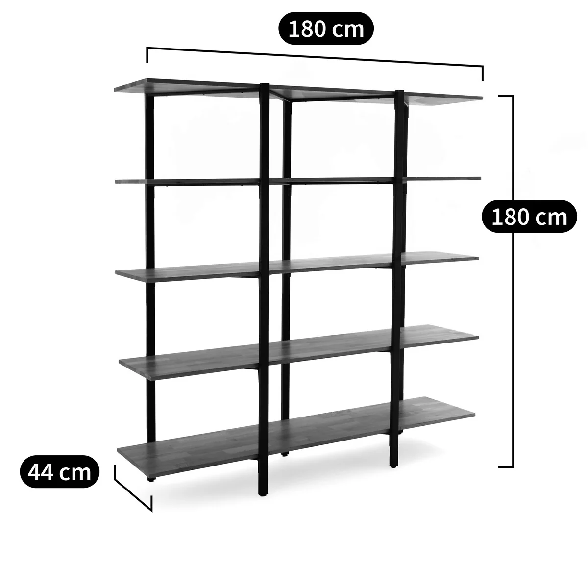 Hiba Large Solid Oak and Steel Shelving Unit – image 5