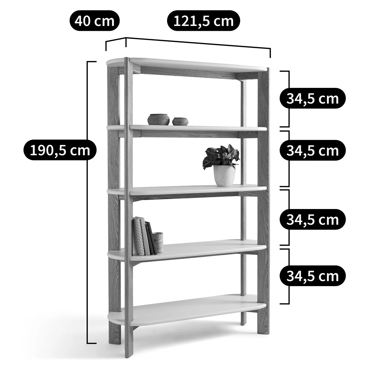 Galet Organically Shaped Ash Bookcase – image 7