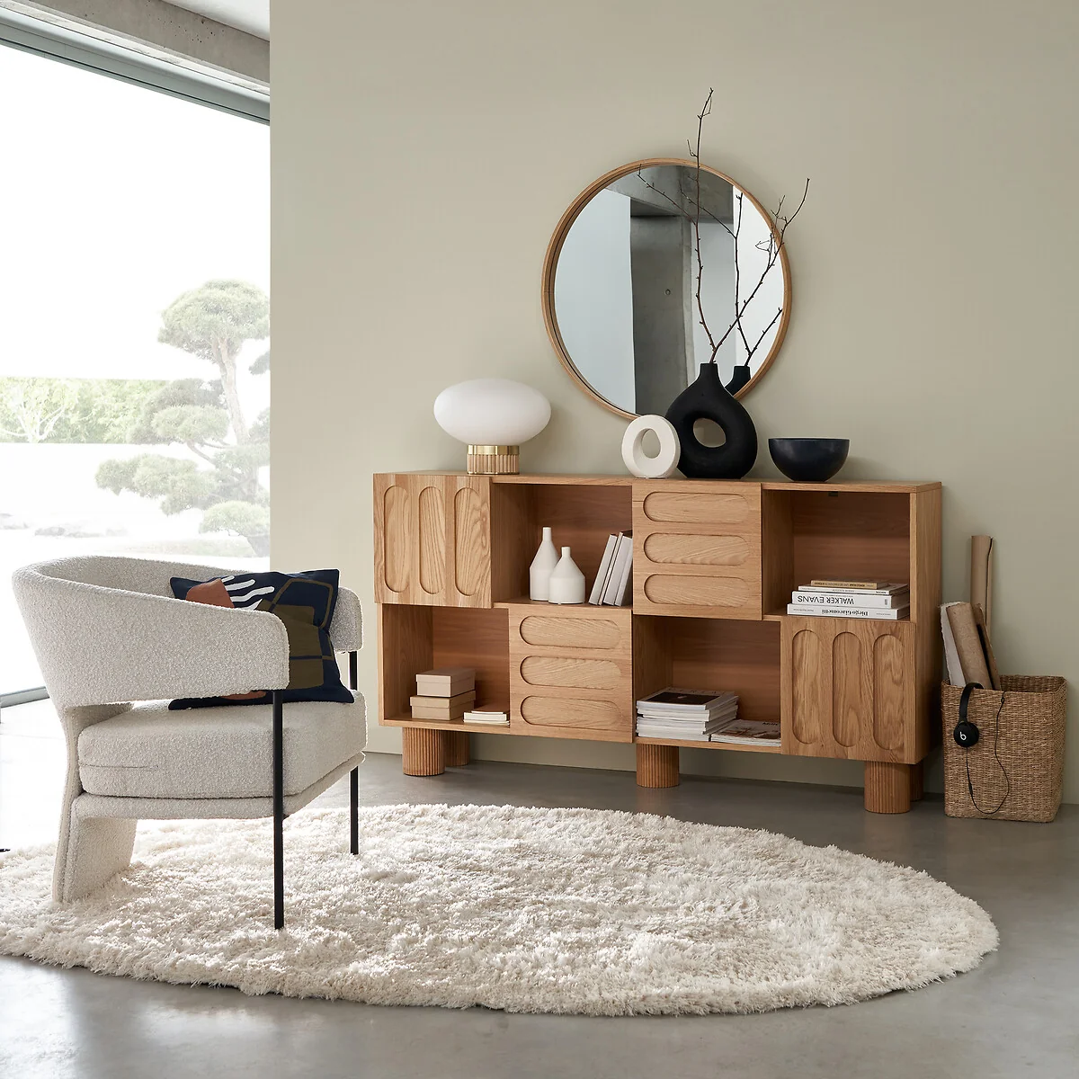 Cannelo 165cm Low Oak Bookcase – image 3