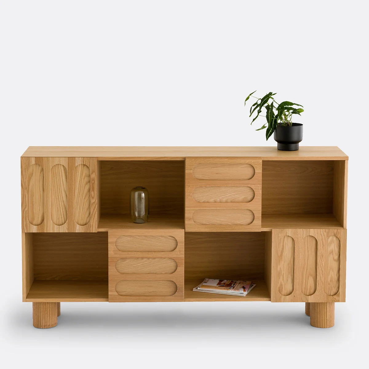 Cannelo 165cm Low Oak Bookcase – image 4