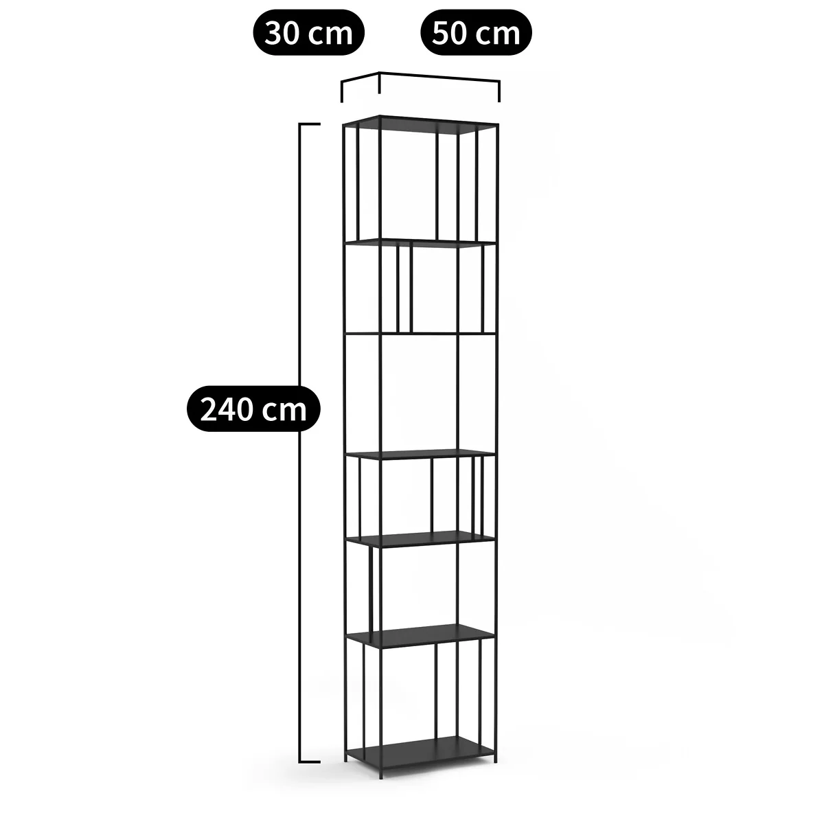 Parallel XL Metal Bookcase, H240cm – image 5