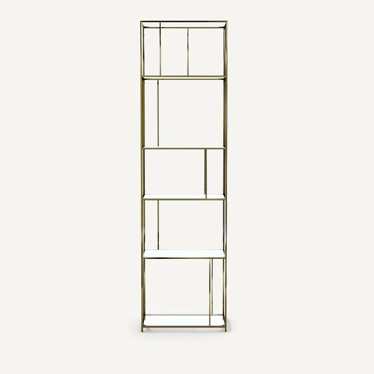 Parallel Brass Metal & Glass Bookcase – image 2