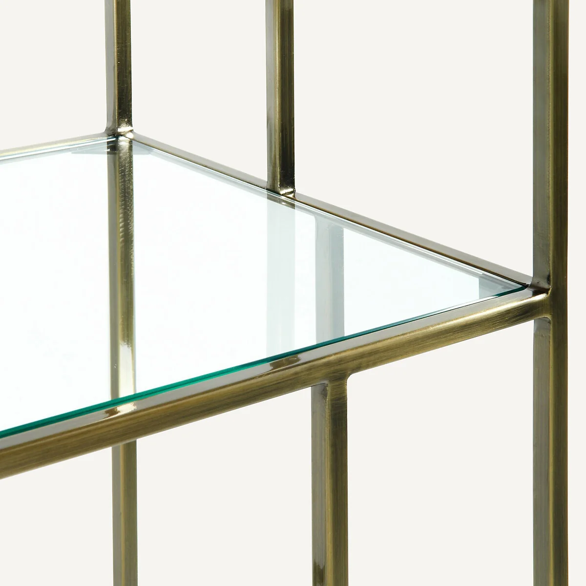Parallel Brass Metal & Glass Bookcase – image 3