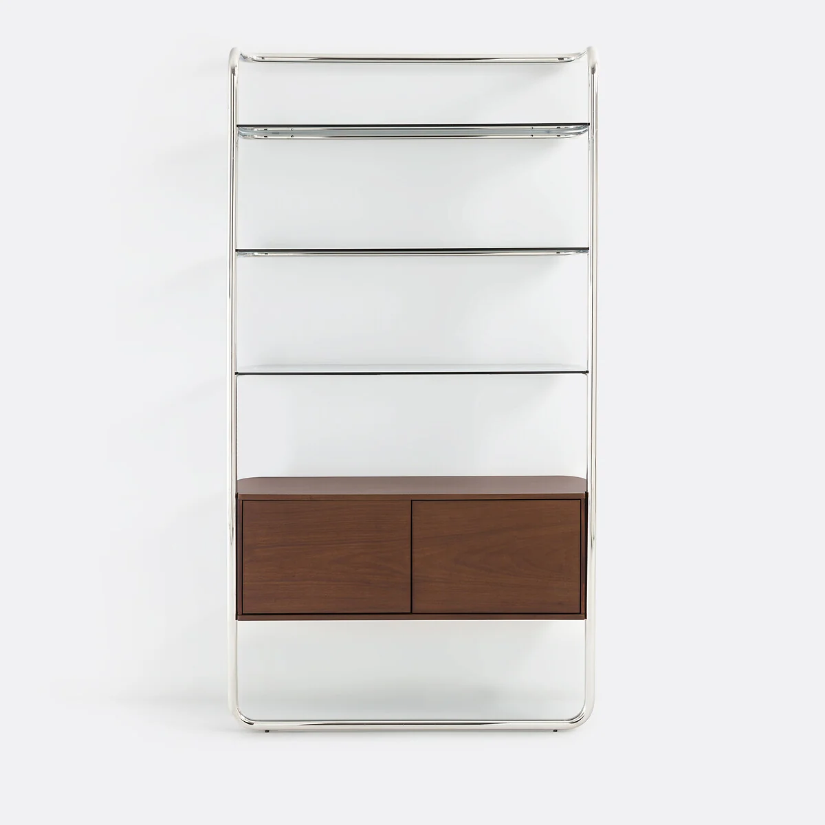 Giorgio Wall-Mounted Chrome-Plated Steel Bookcase with 2-Door Cabinet – image 4
