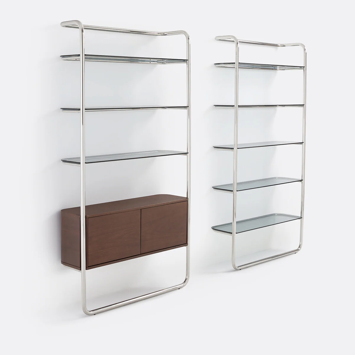 Giorgio Wall-Mounted Chrome-Plated Steel Bookcase with 2-Door Cabinet – image 9