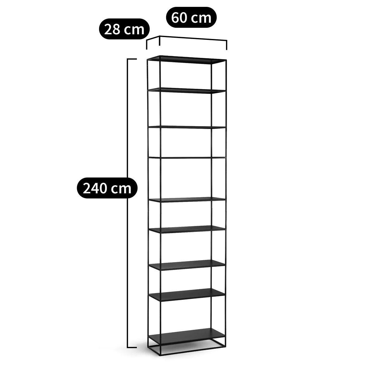 Miva Tall Steel Bookcase, Height 240cm – image 9