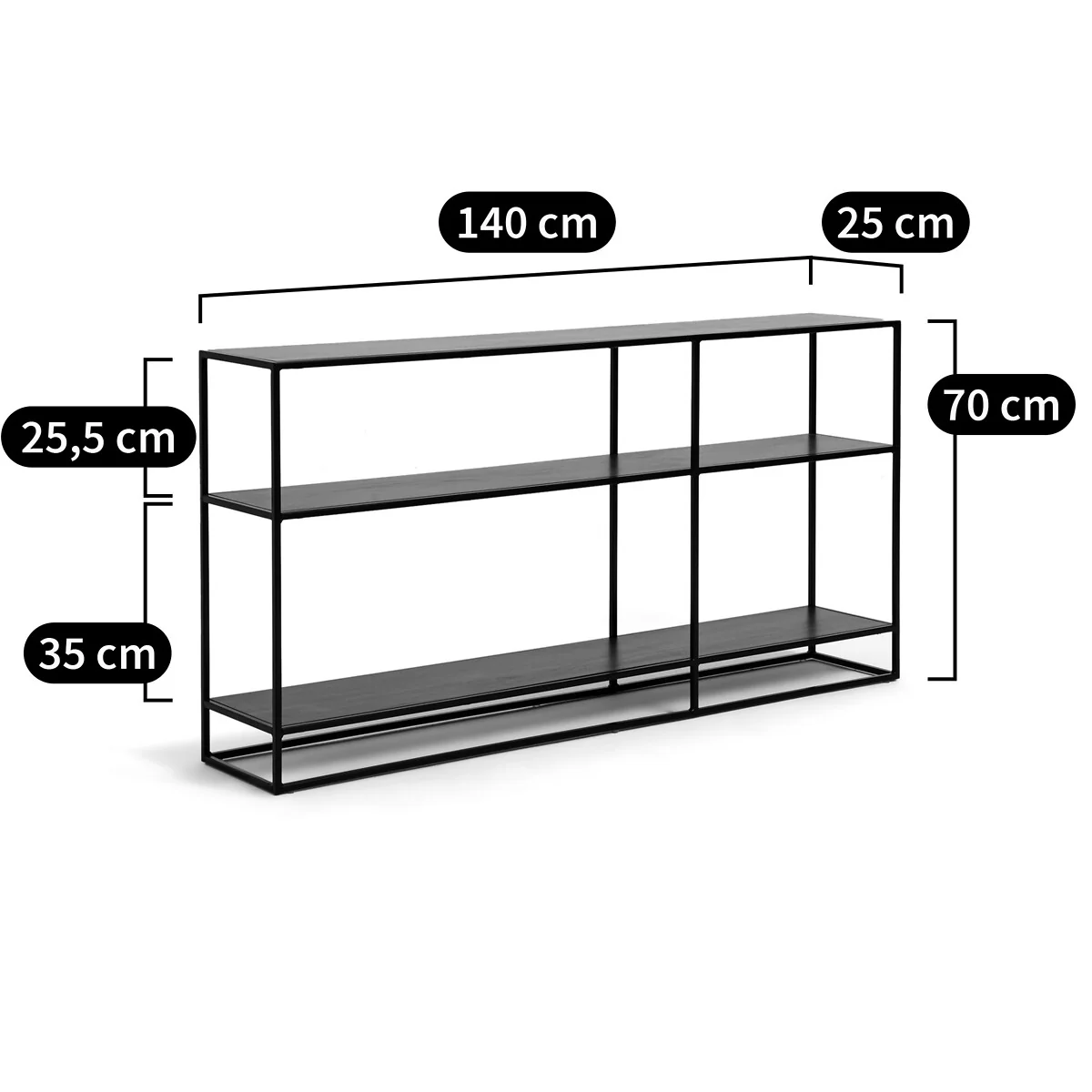 Watford Walnut & Metal Shelving Console Unit – image 6