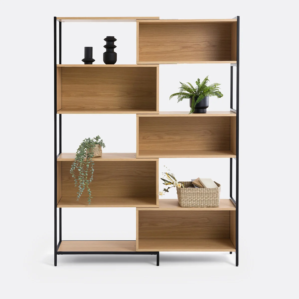 Volga Extendable, Rotatable Metal & Oak Veneer Shelving Unit – image 4