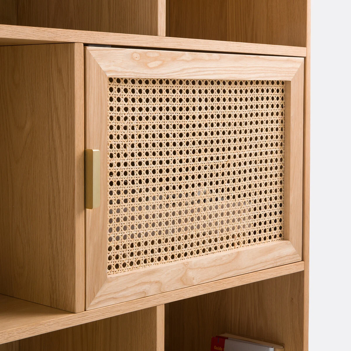 Loris Oak Veneer & Rattan Bookcase – image 5