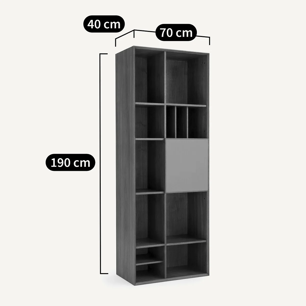 Mikube Walnut Bookcase with Leather Door – image 12