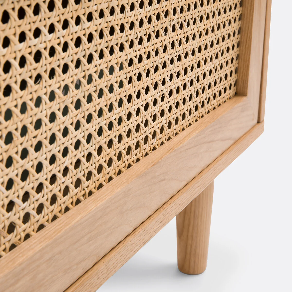 Loris Oak Veneer & Rattan Bookcase – image 6