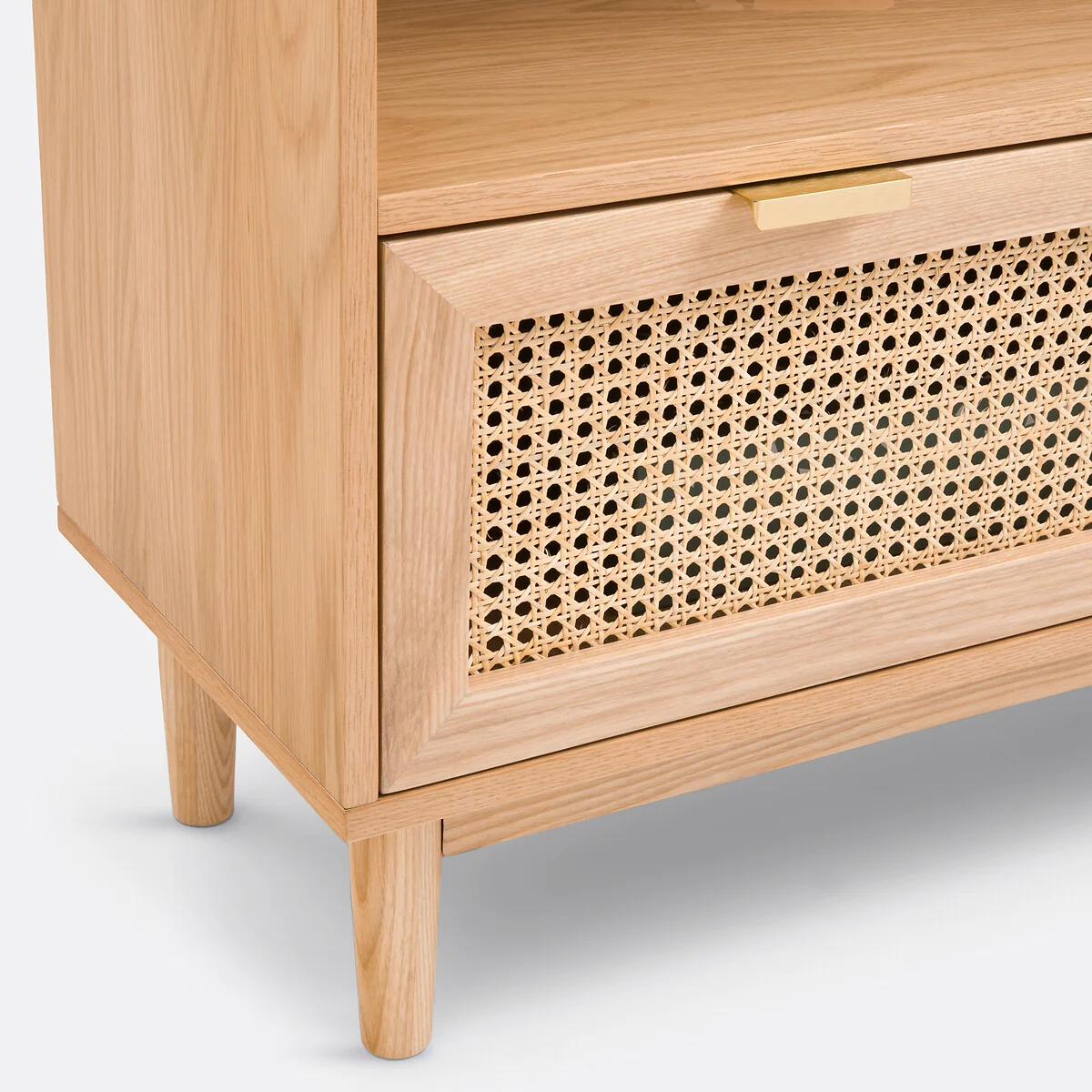 Loris Oak Veneer & Rattan Bookcase – image 7