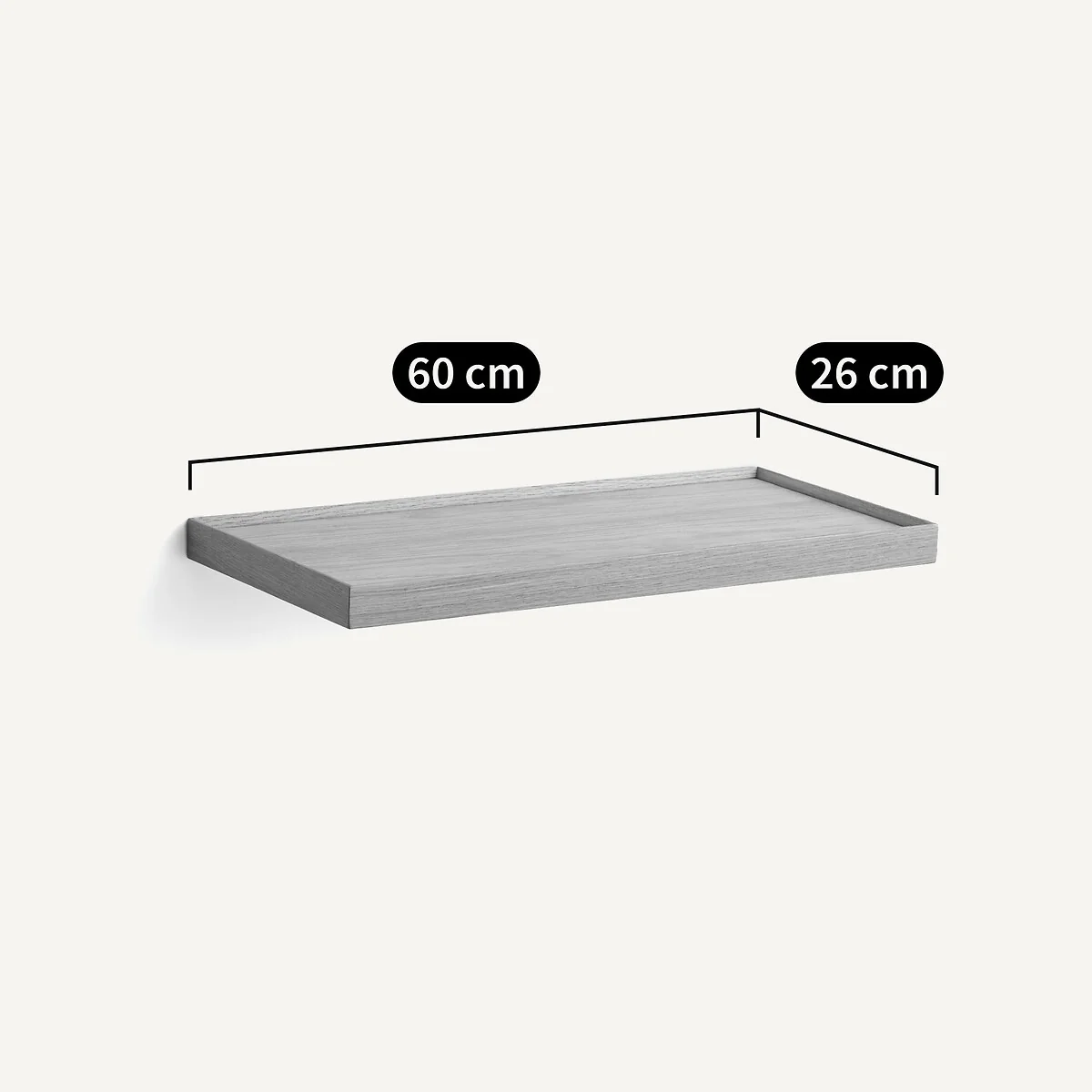 Tidder Wall Shelf in Walnut and Veneer L60cm – image 4