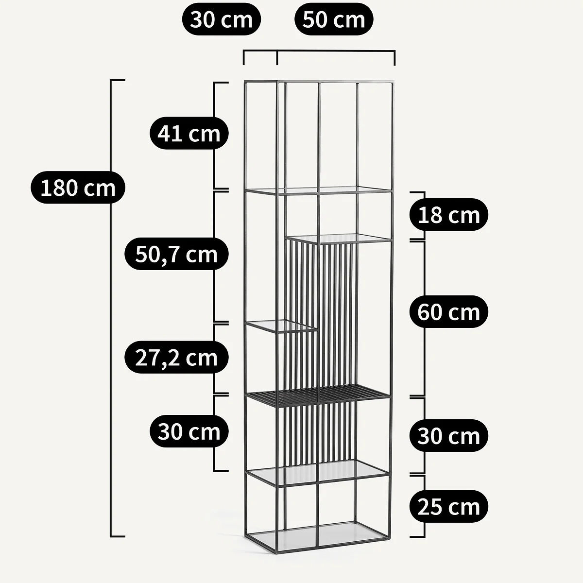 Rectiligne Metal & Glass Bookcase – image 7