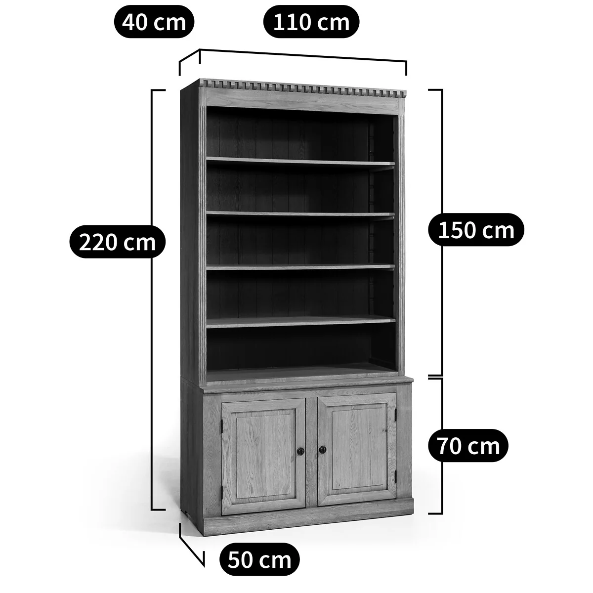 Aria Solid Oak Bookcase – image 6