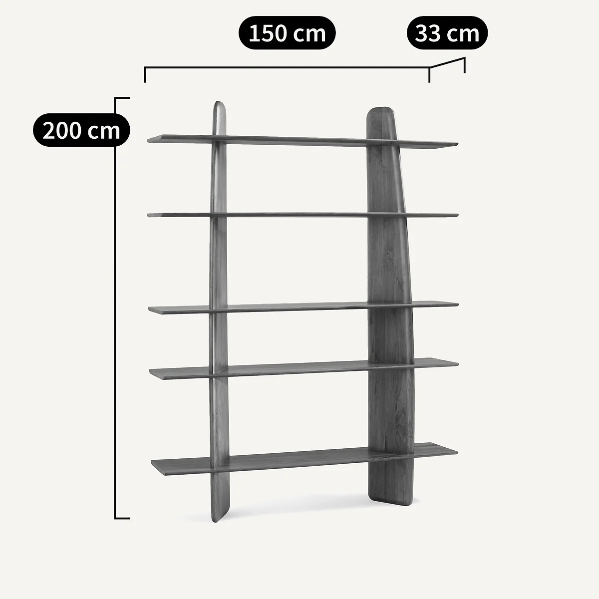 Sculpta Solid Walnut Bookcase – image 7