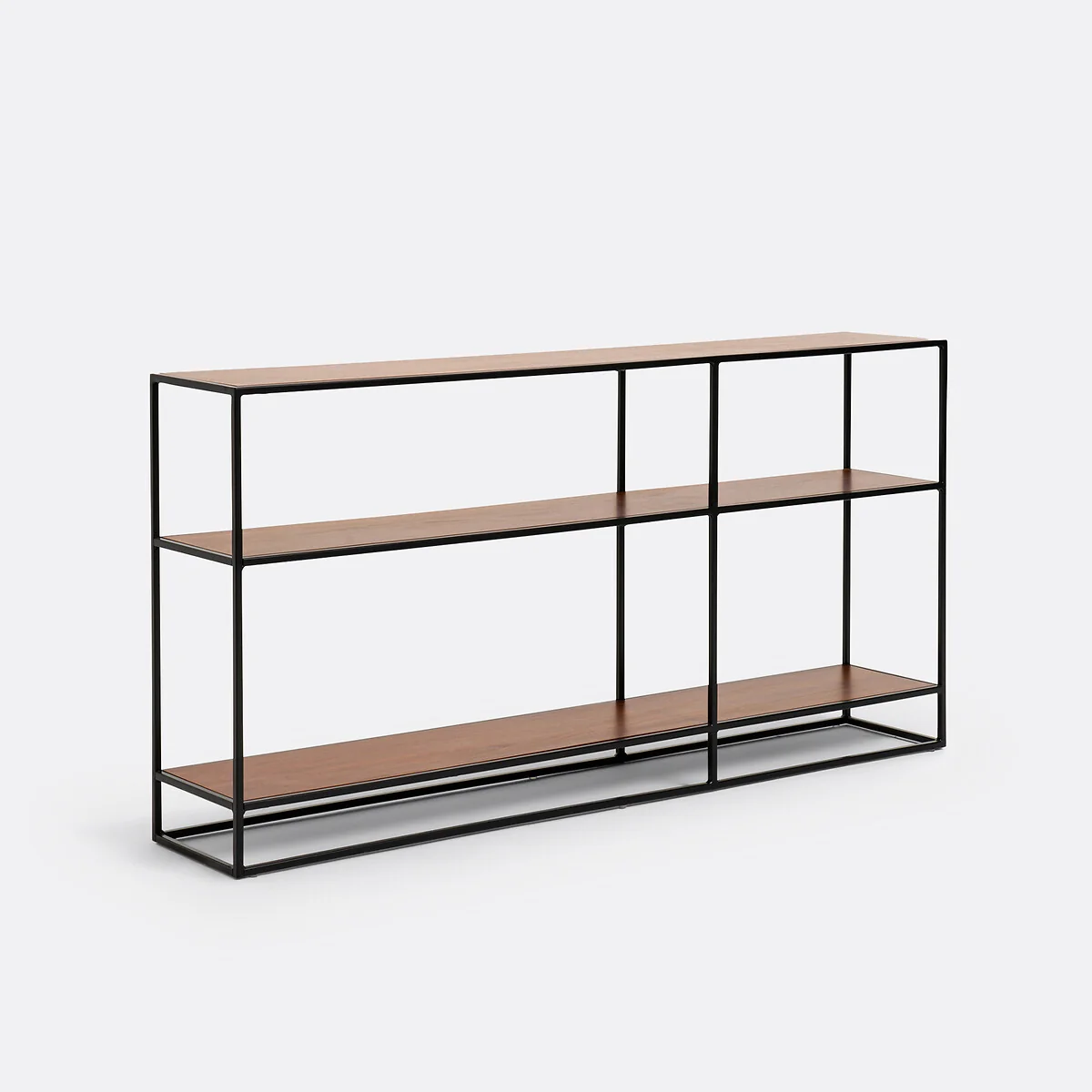 Watford Console Table/Bookcase in Walnut Veneer and Steel – image 3