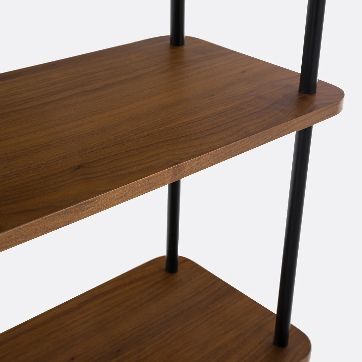 Kerrie Asymmetric Bookcase in Walnut Veneer and Steel – image 4