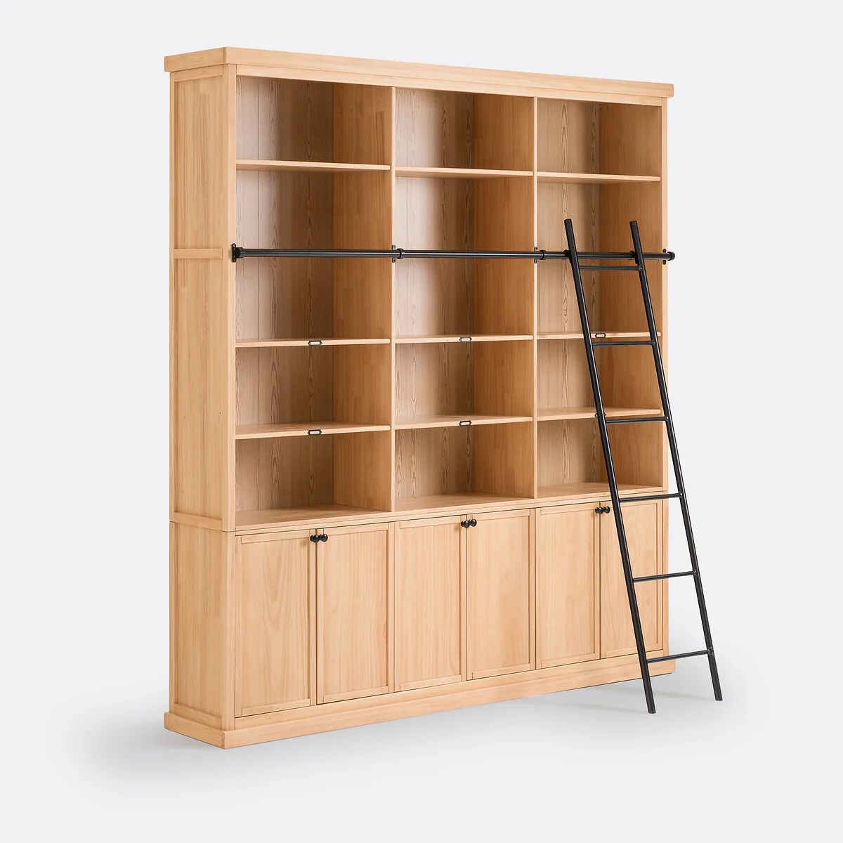Gabin Pine Bookcase with Ladder – image 6