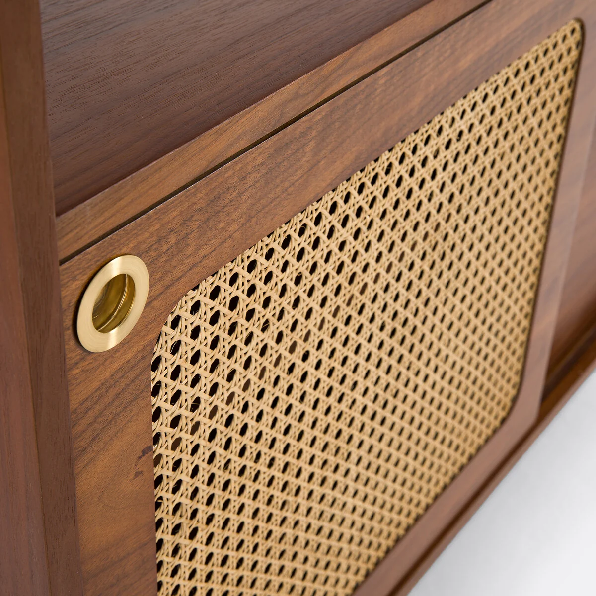 Redpop Bookcase in Walnut Veneer and Rattan Cane – image 7