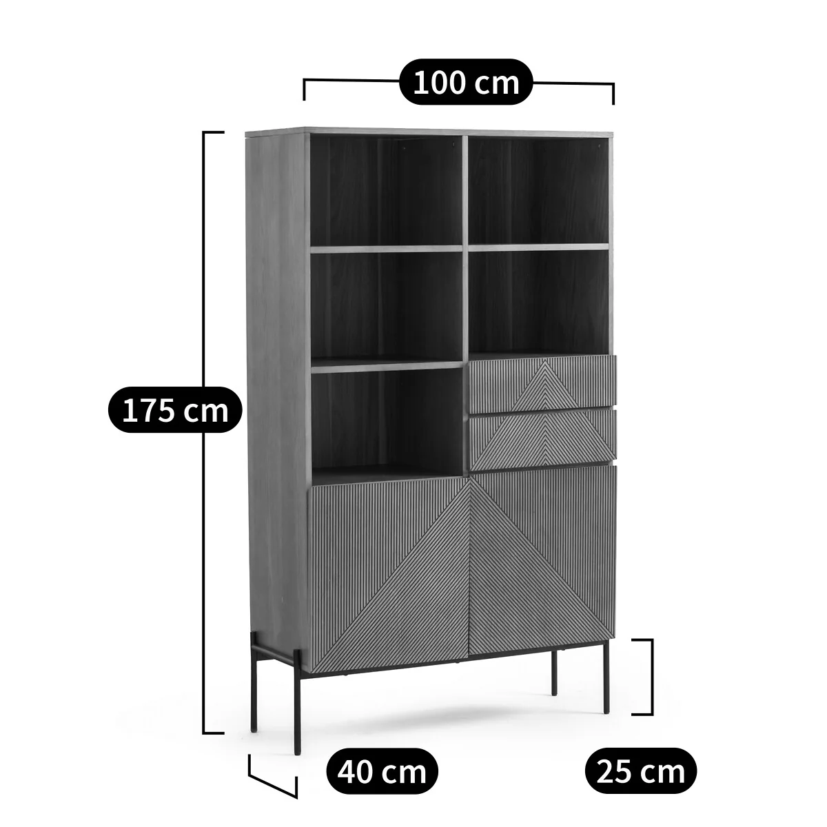 Les Signatures - Lodge Vintage Oak Veneer Style Bookcase – image 9