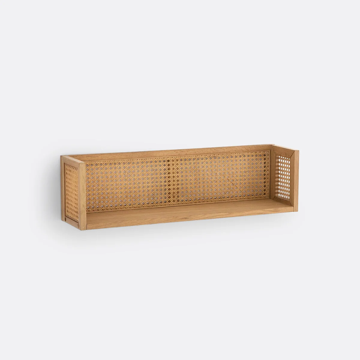 Waska Wall Shelf in Oak, Oak Veneer and Cane – image 4
