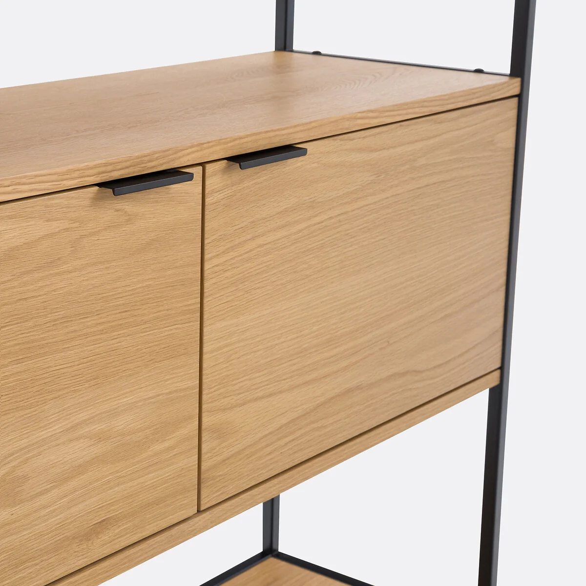Volga Wood & Metal Shelving Unit with 2 Compartments & 2 Doors – image 6
