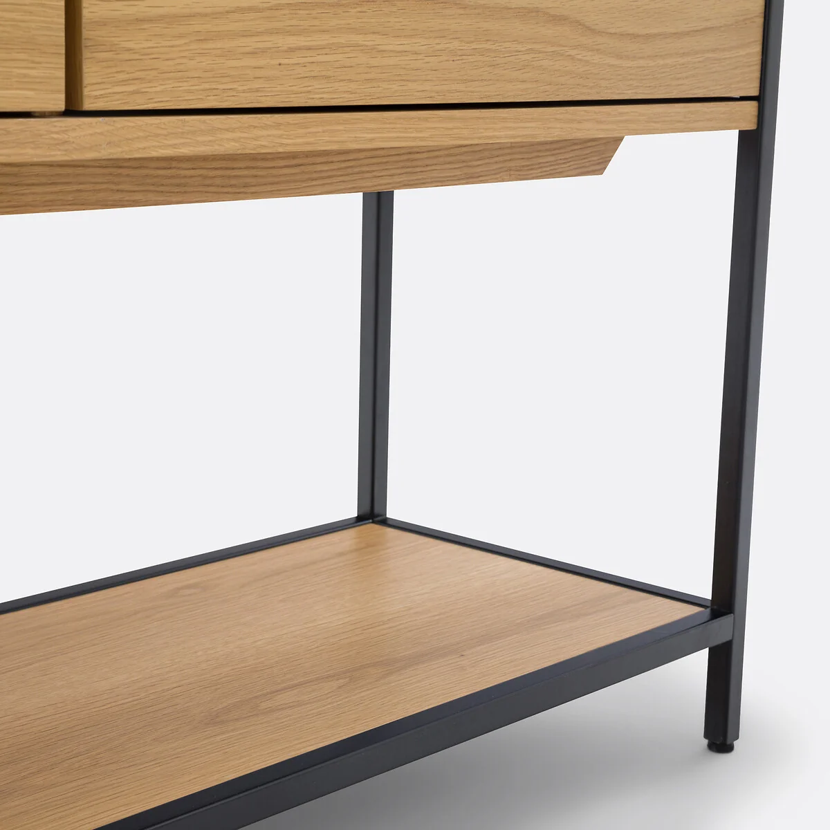 Volga Wood & Metal Shelving Unit with 2 Compartments & 2 Doors – image 7