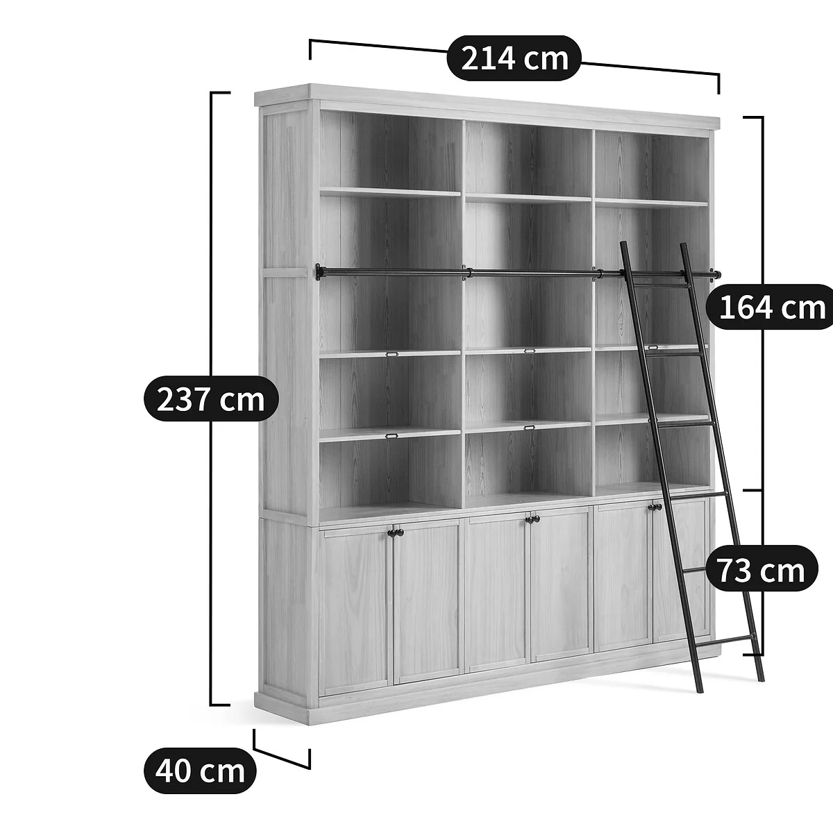 Dario Pine Ladder Bookcase – image 9
