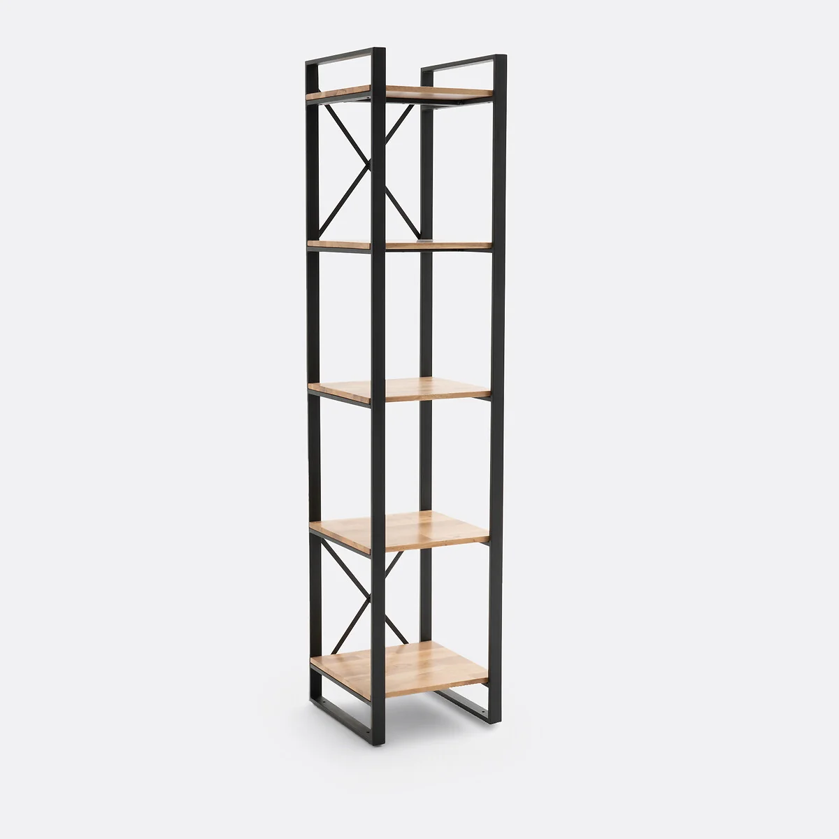 Hiba Bookcase in Solid Oak and Steel – image 3