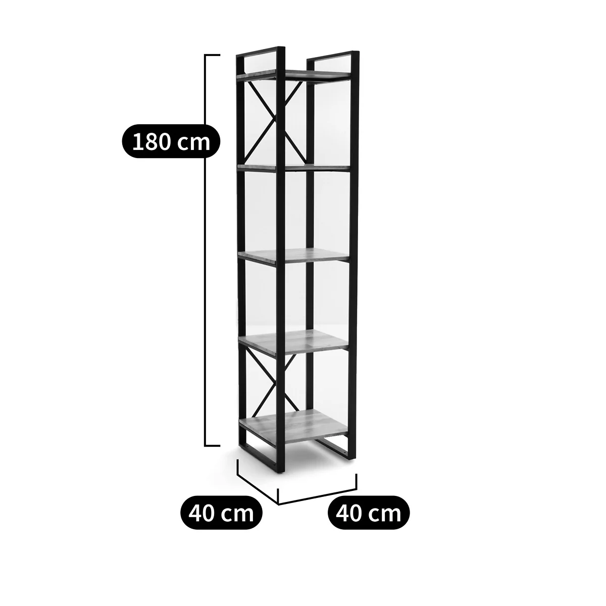 Hiba Bookcase in Solid Oak and Steel – image 6