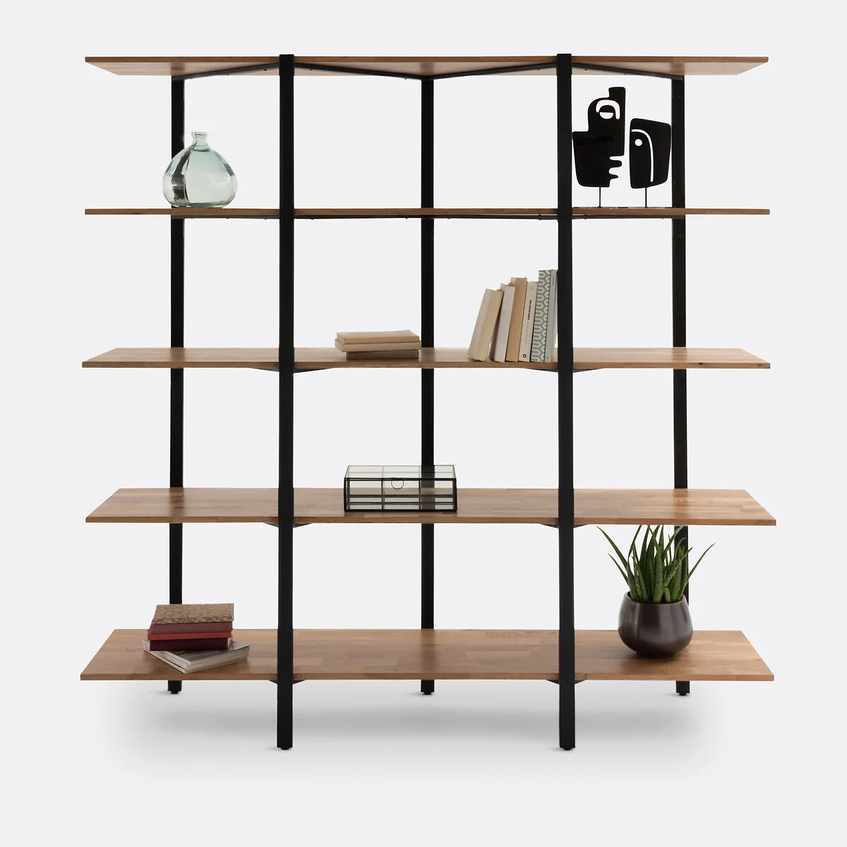 Hiba Bookcase in Solid Oak and Steel – image 3