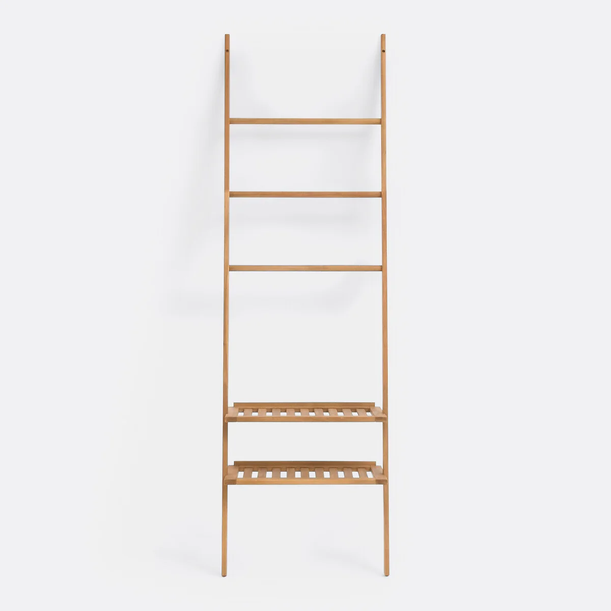 Ladder-Style Shelving Unit in Oiled Acacia with Teak Finish – image 2