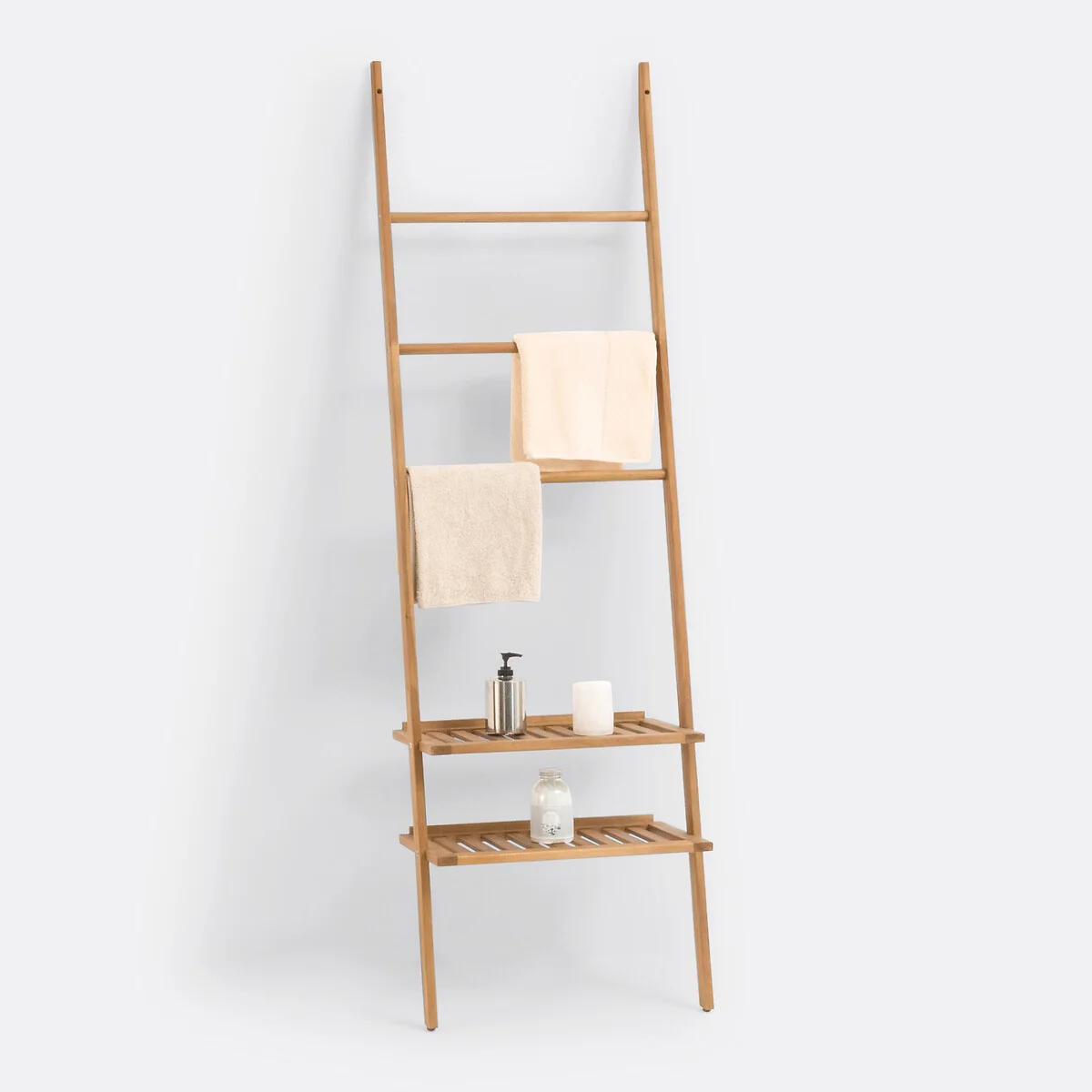 Ladder-Style Shelving Unit in Oiled Acacia with Teak Finish – image 4