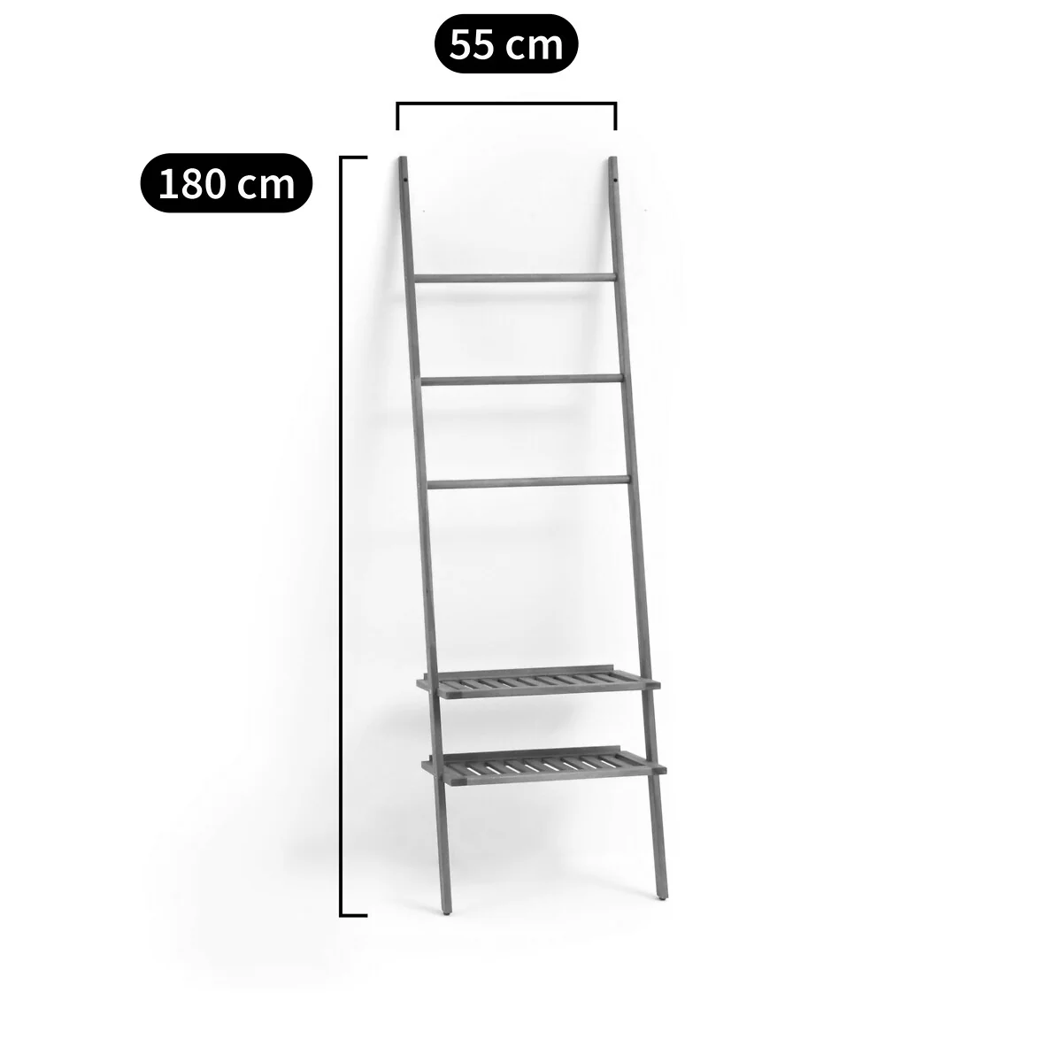 Ladder-Style Shelving Unit in Oiled Acacia with Teak Finish – image 5