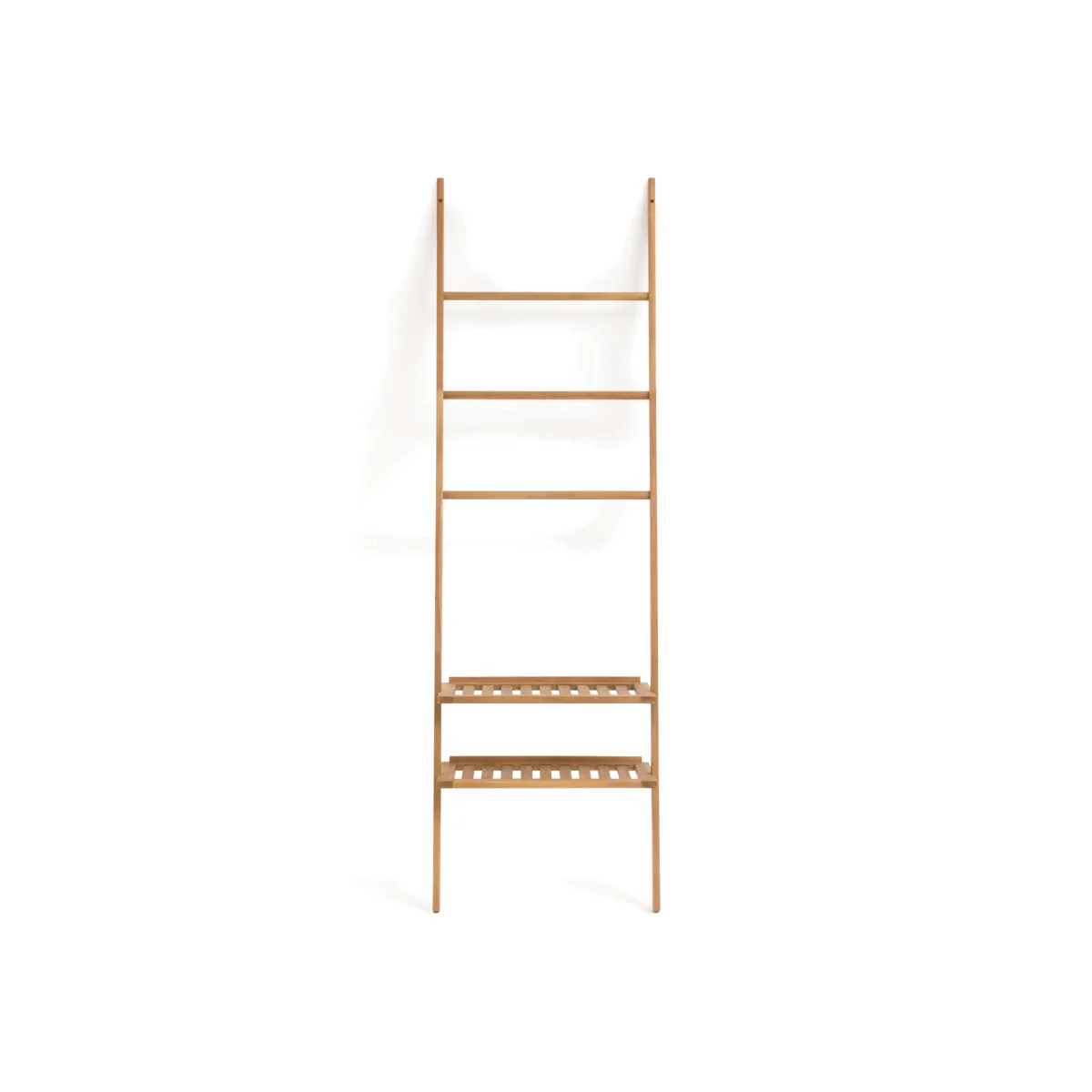 Ladder-Style Shelving Unit in Oiled Acacia with Teak Finish – image 1