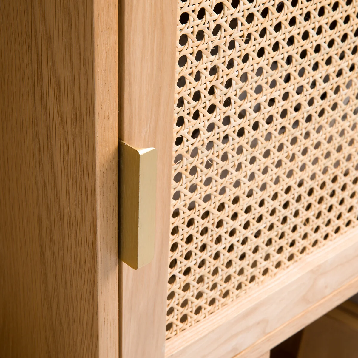 Loris Oak Veneer & Rattan Bookcase – image 6