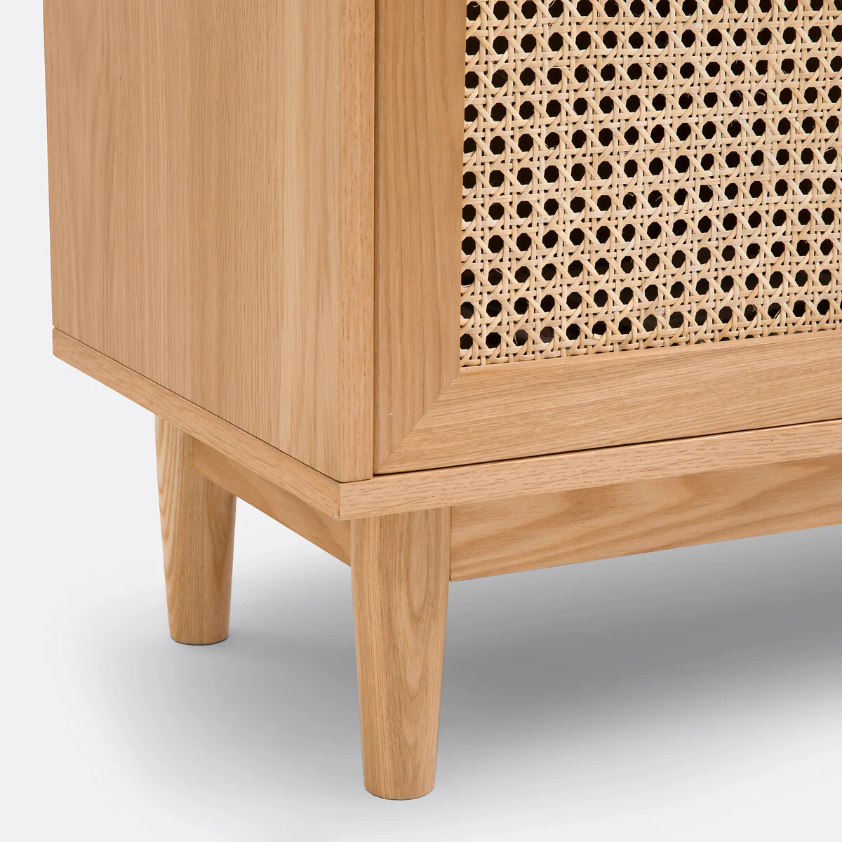 Loris Oak Veneer & Rattan Bookcase – image 7