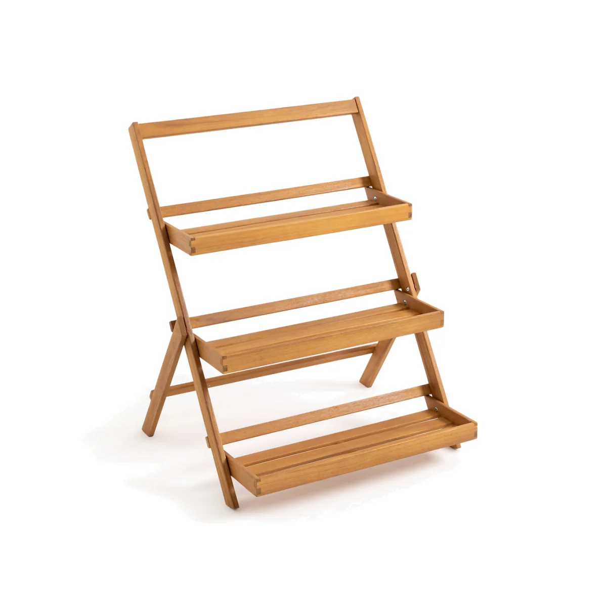 Wassif Folding Acacia Shelving Unit – image 1