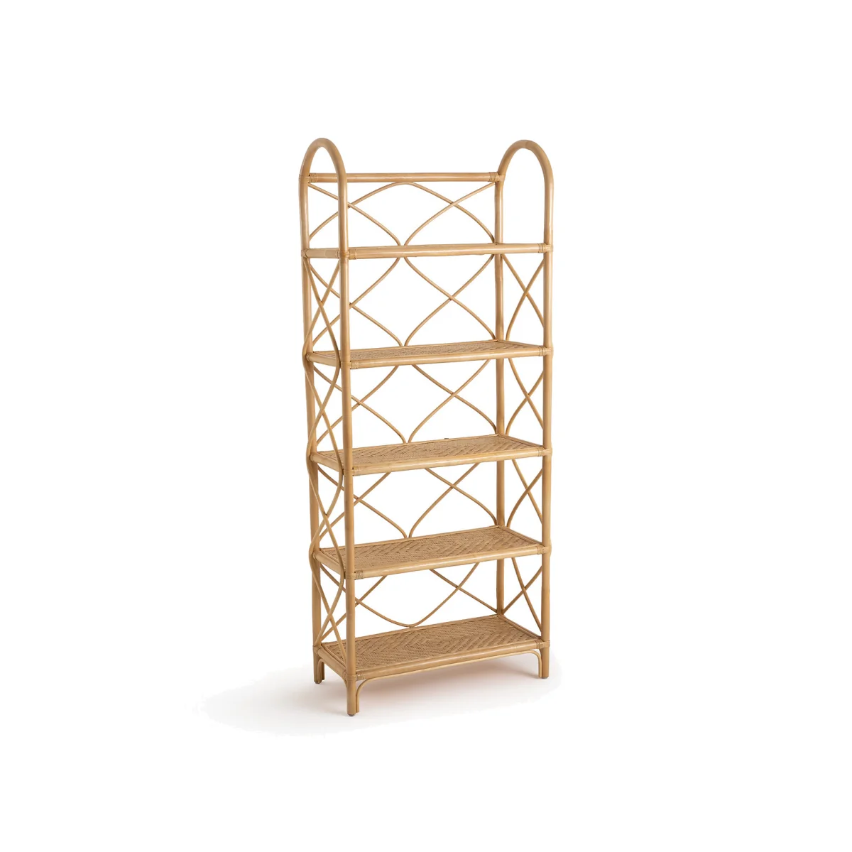 Malu Rattan Bookcase with 5 Shelves – image 1
