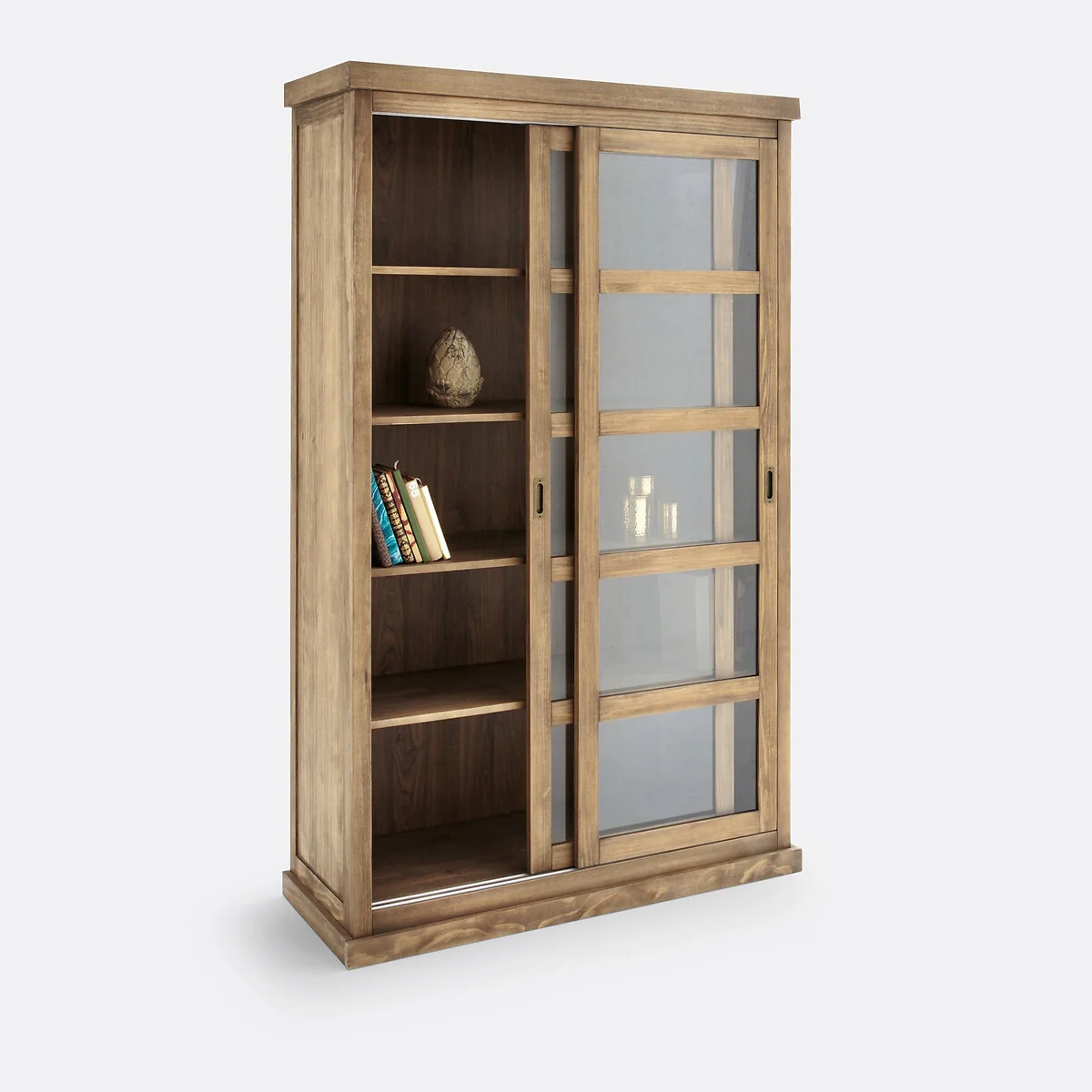 Lunja Sliding Door Double Bookcase – image 3