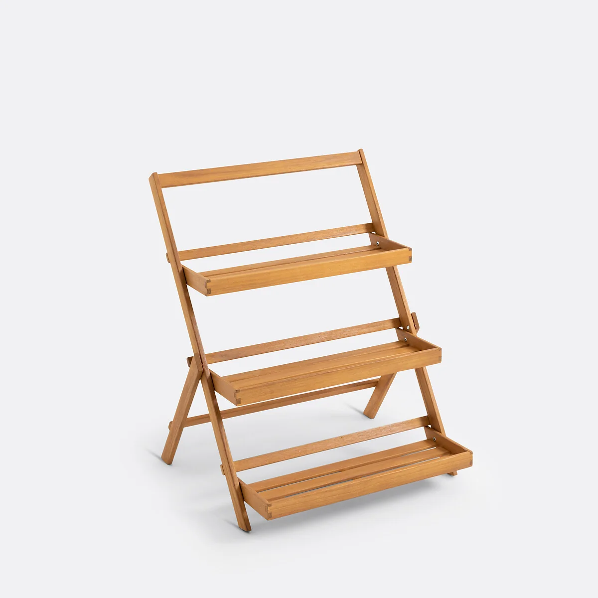 Wassif Folding Acacia Shelving Unit – image 2