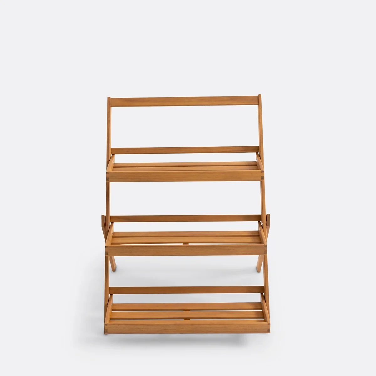Wassif Folding Acacia Shelving Unit – image 3