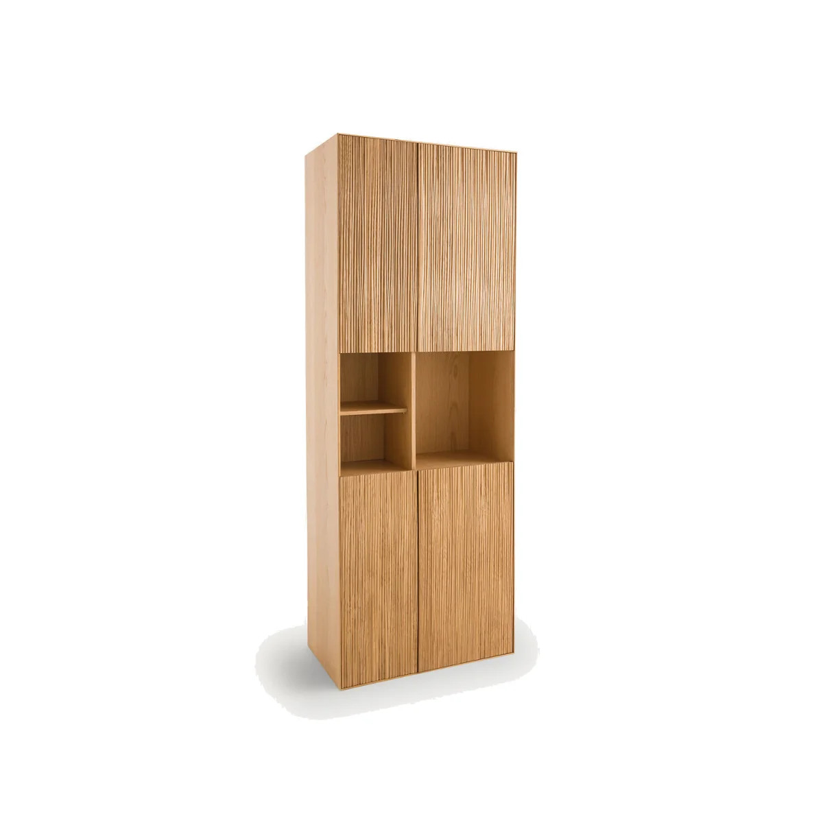 Mikube 4 Door Bookcase in Oak and Veneer – image 1