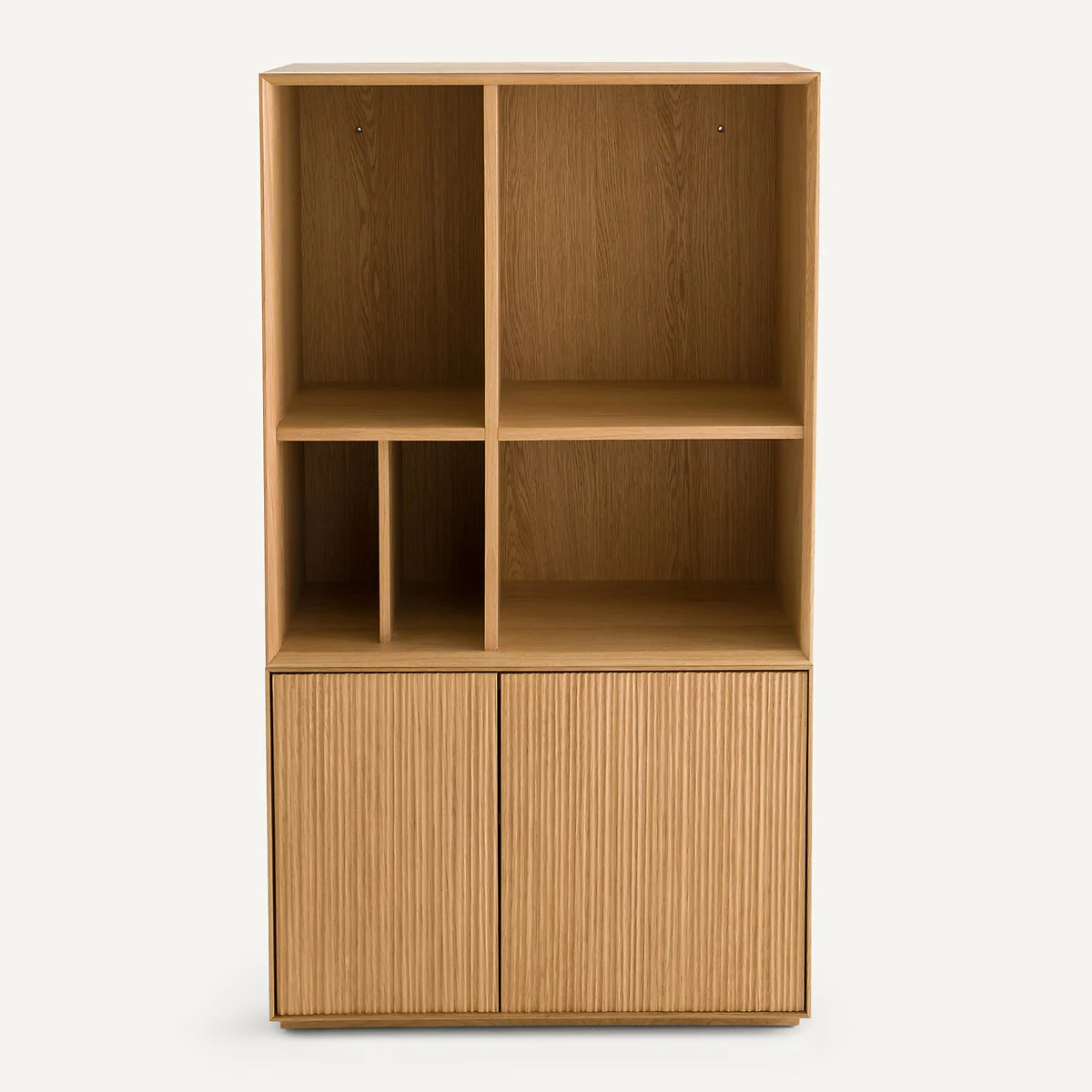 Mikube Small Shelf Unit Bookcase Shelves with Oak Veneer – image 4