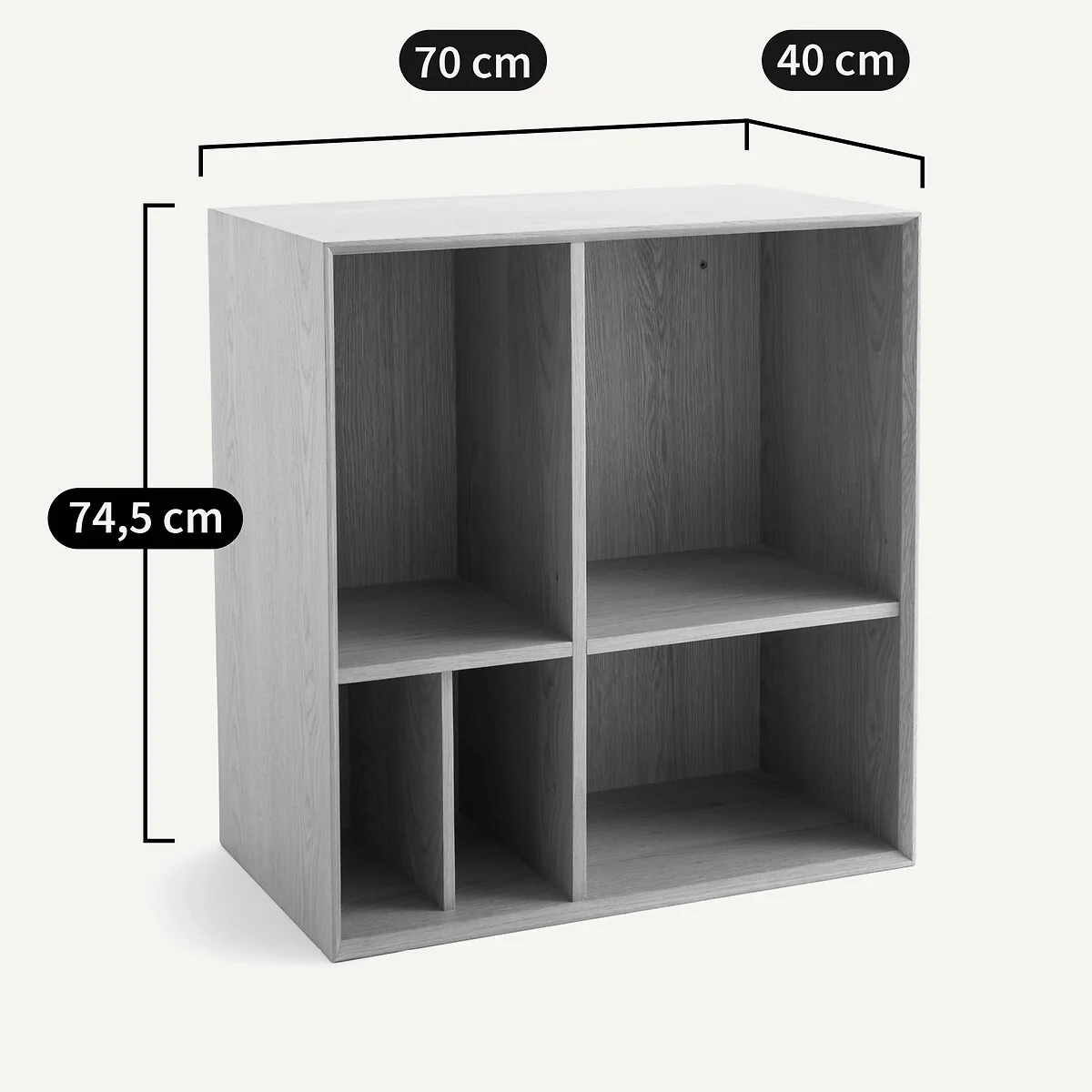 Mikube Small Shelf Unit Bookcase Shelves with Oak Veneer – image 7