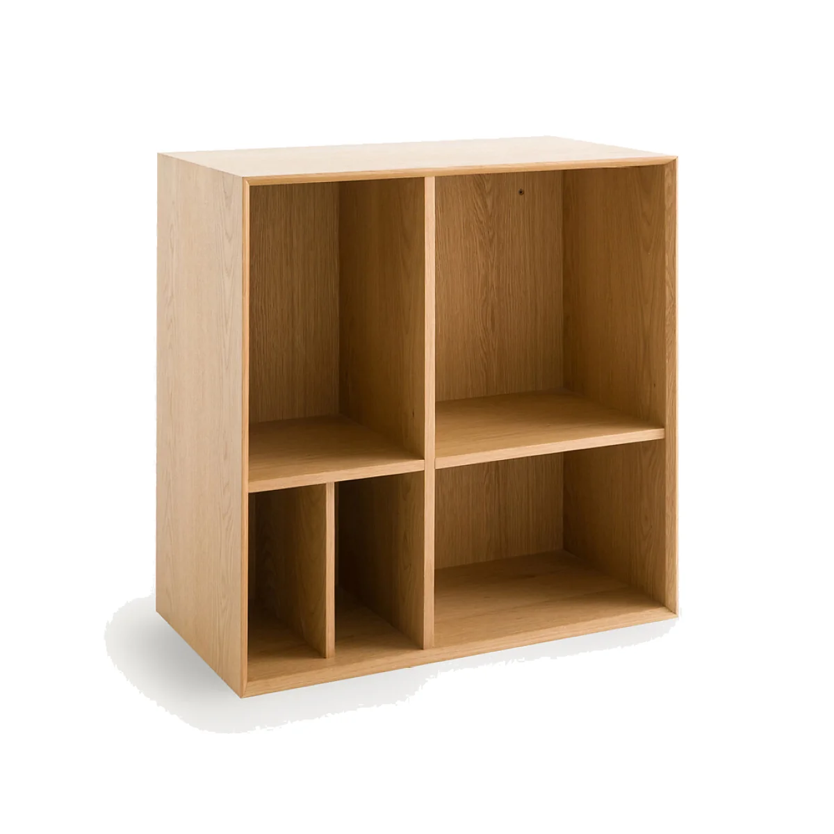 Mikube Small Shelf Unit Bookcase Shelves with Oak Veneer – image 1