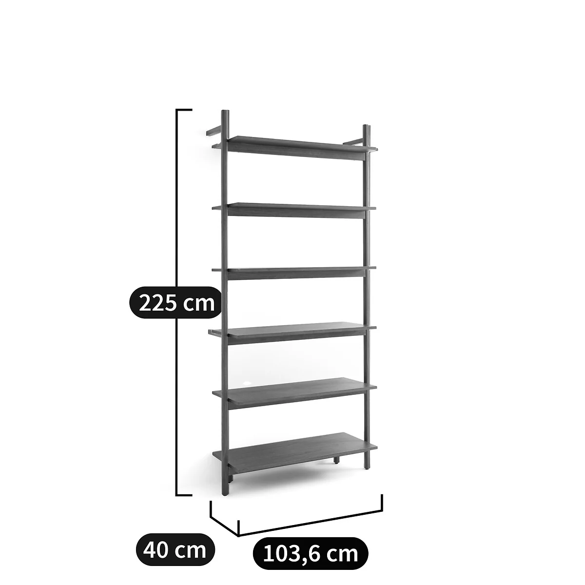 Rory Shelving Unit in Walnut and Veneer 6 Shelves – image 7
