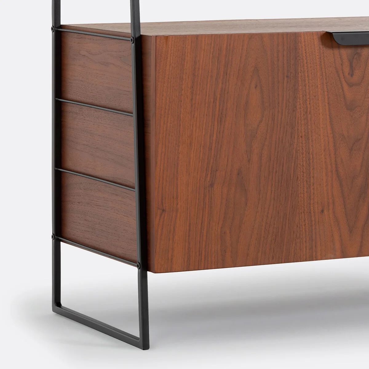 Watford Vintage Walnut & Steel Shelving Unit, H190cm – image 5