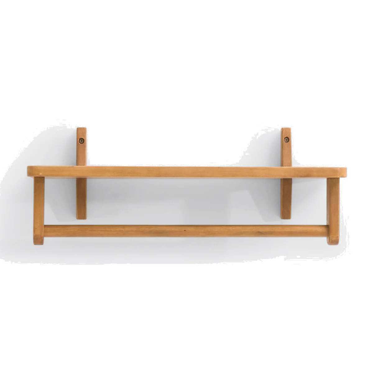 Tamodo Teak Finished Oiled Acacia Wall Shelf & Rail – image 1